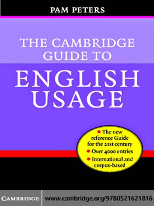 Cover image for The Cambridge Guide to English Usage